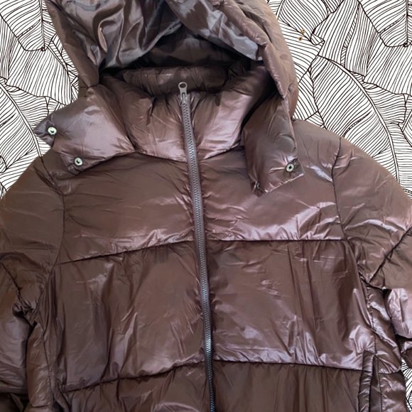 Primark Brown Hooded Puffer Coat - Picture 3 of 5
